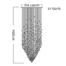 Axyaa Stone Crystal LED Chandelier Staircase Living Room Light