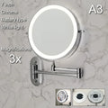 Axyaa LED Trifold Makeup Mirror with USB Charging, Magnifying & Tricolor Dimming