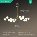 Axyaa Glass Ball Pendant Chandelier for Modern Living Room and Bedroom