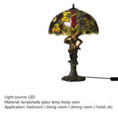 Axyaa Tiffany Glass Table Lamp: LED Retro Desk Light for Home Decor