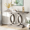 Axyaa Farmhouse Geometric Console Table, 55 inches, Vintage Wooden Entryway Sofa Table
