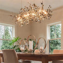 Axyaa Leaf Chrome Ceiling Chandelier Stainless Steel Nordic Light