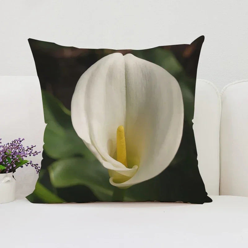 Axyaa Velvet Floral Pillow Covers for Home Decor and Sofa, 50x50 Throw Pillowcases