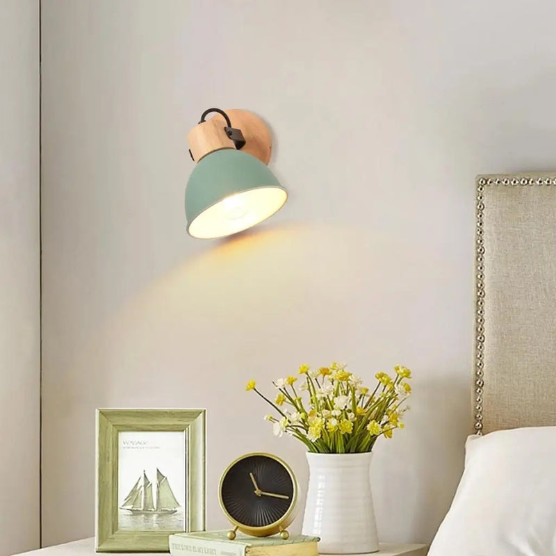 Nordic Wooden Wall Light Bedside Lamp for Bedroom Reading - Axya Brand