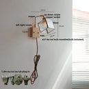 Axyaa Walnut LED Wall Lights Pull Chain Switch Sconce Cube Glass Rotatable Stair Lamp