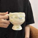 Axyaa Korean Hand-Painted High-Footed Coffee Cup, 300ml