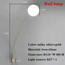 Axyaa Curved Iron Wall Lamp with White Glass Ball - Home Decoration Lighting