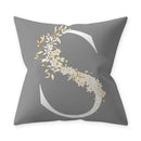 Axyaa Grey Flowery Print Alphabetic Cushion Cover for Home Sofa Decor 45x45cm