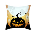 Axyaa Halloween Skull Cat Pumpkin Bat Castle Pillowcase 45x45cm