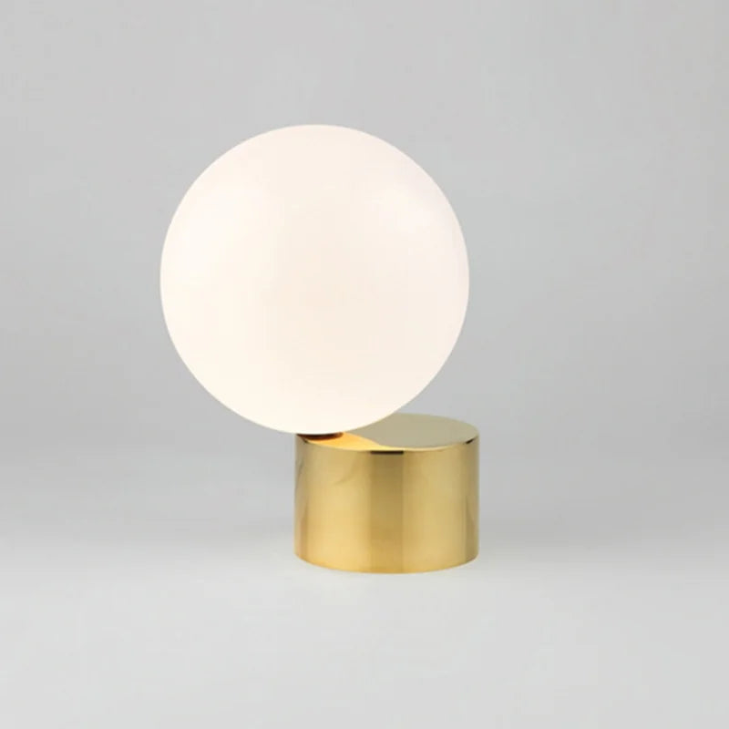 Axyaa Circular Glass Table Lamp - Nordic Modern Decorative Bedside Desk Light