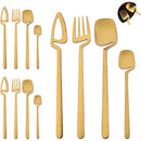 Axyaa Stainless Steel Flatware Set: 12Pcs Matte Silverware Knife Fork Spoon Tableware