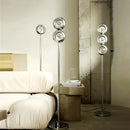 Axyaa Minimalist LED Chrome Floor Lamp | Stylish Metal Art Light