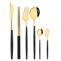 Axyaa Gold Western Dinnerware Set Stainless Steel Cutlery Home Wedding Flatware