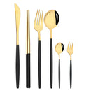 Axyaa Gold Western Dinnerware Set Stainless Steel Cutlery Home Wedding Flatware