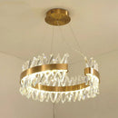 Axyaa Crystal Chandelier LED Light: Luxury C-Shape Hanging Fixture for Living Room, Bedroom, Kitchen.