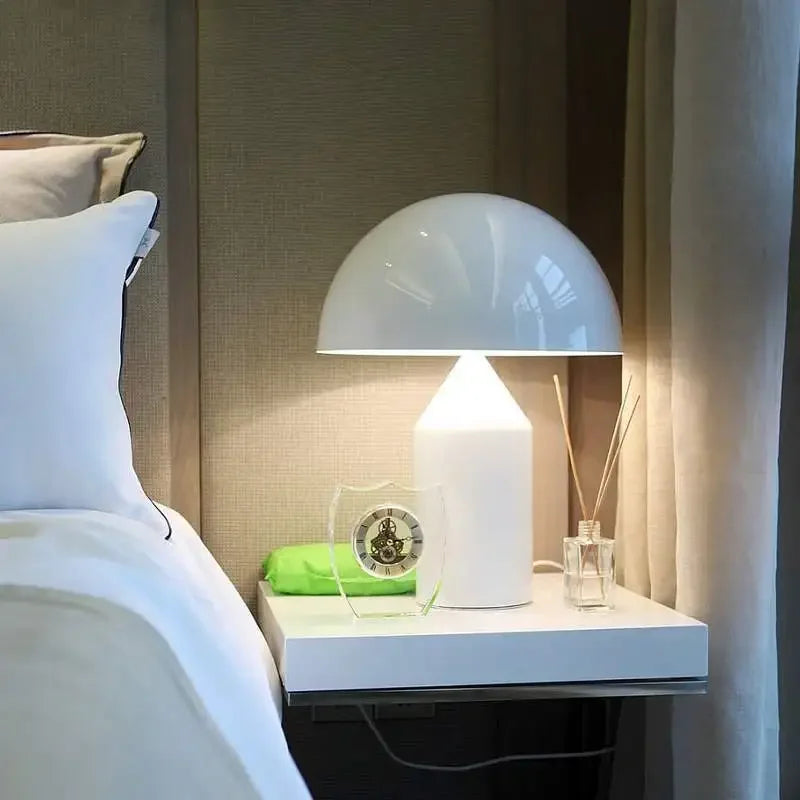 Axyaa Nordic Mushroom Table Lamp in White/Black/Gold - Elegant Lighting for Bedroom & Dining Room