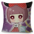 Axyaa Beautiful Girl Pattern Linen Pillowcase for Living Room and Bedroom