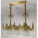 Axyaa Solid Brass Crystal Chandelier French Style Pendant Lamp