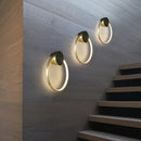 Axyaa Brass Ring LED Wall Sconce for Home Art Deco Lighting in Various Rooms