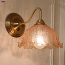Axyaa Vintage Loft Amber Glass Wall Sconce LED Vanity Light Fixture