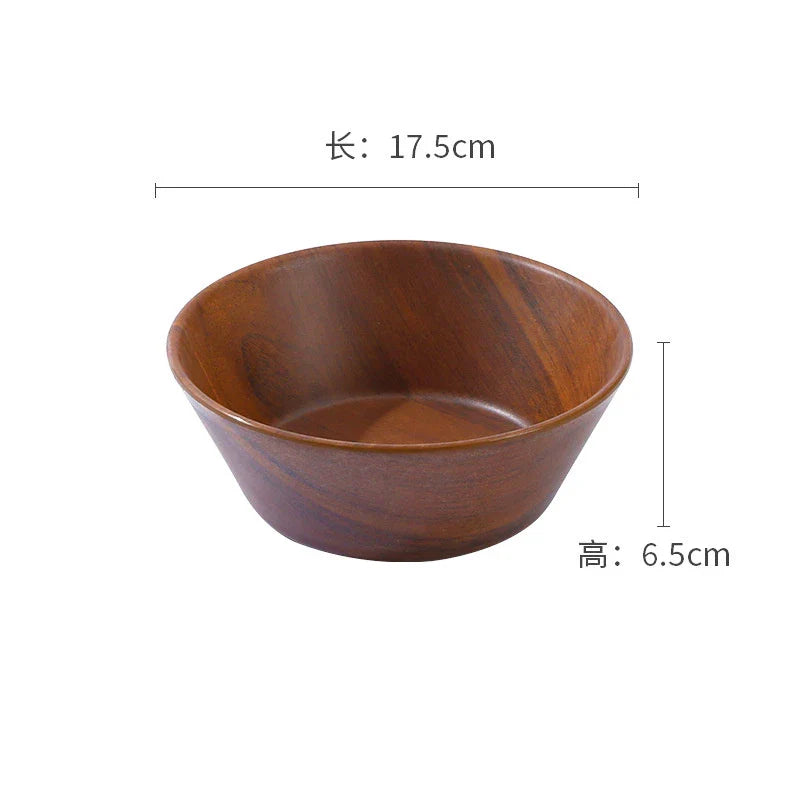 Axyaa Wood Grain Soup Bowl: Japanese Style, Large Capacity Rice Bowl