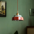 Axyaa Ceramic Copper Pendant Lamp Vintage LED Freehand Painting Pendant Light