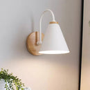 Axyaa Nordic Wood Wall Lamp Modern Bedroom Bedside Light Macaron Wall Lights