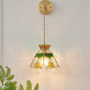 Axyaa Vintage Glass Wall Light with Adjustable LED and Pull Chain Switch