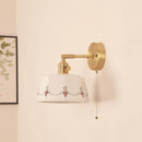 Axyaa Ceramic LED Wall Lamp with Pull Chain Switch, Up Down Rotation