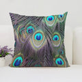 Axyaa Peacock Feathers Cushion Cover Set for Bed and Sofa