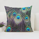 Axyaa Peacock Feathers Cushion Cover Set for Bed and Sofa