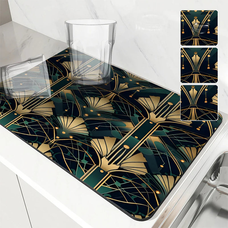 Axyaa Geometric Figures Absorbent Drying Mat