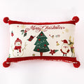 Axyaa Red Snowflake Cushion Cover - Christmas Sofa Pillowcase