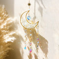 Axyaa Crystal Moon Star Suncatcher Wall Hanging Rainbow Maker for Spring Outdoor Decor