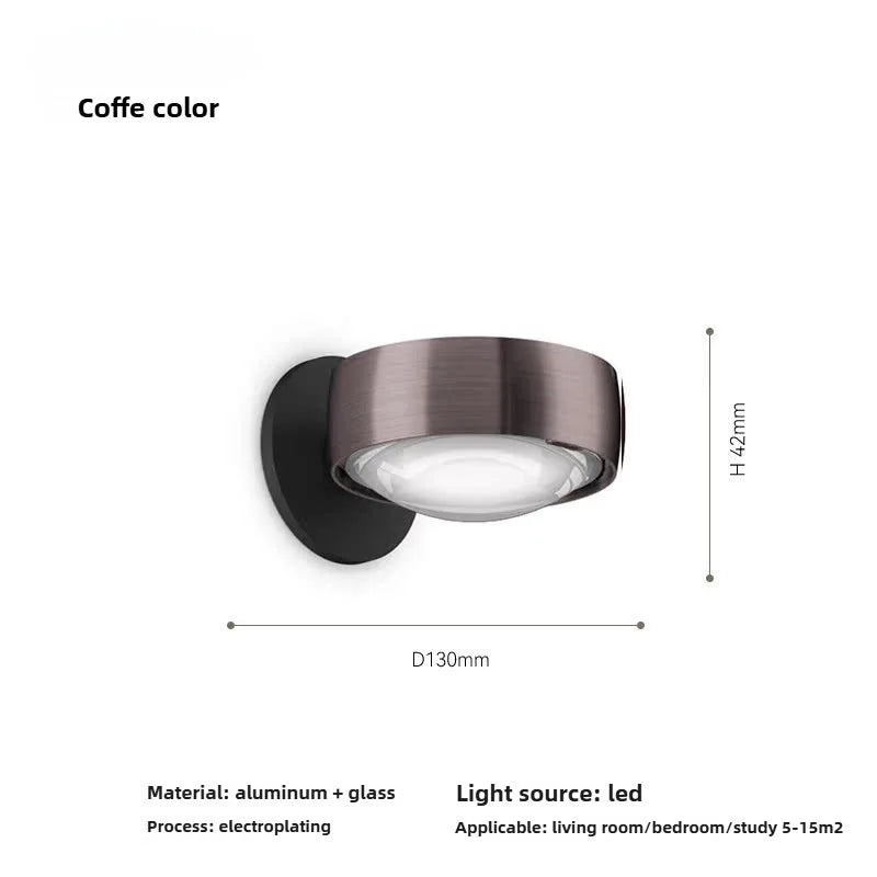 Axyaa Nordic LED Wall Lamp for Bedside Hallway Living Room - Round Design