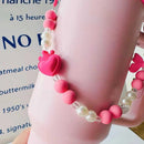 Axyaa Bowknot Beads Handle Strap for Stanley Cup 40/30 oz Tumbler & Water Bottle
