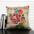 Axyaa Retro Flowers Pattern Cushion Cover - European & American Style Pillow Case