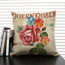 Axyaa Retro Flowers Pattern Cushion Cover - European & American Style Pillow Case
