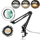 Axyaa LED Magnifying Desk Lamp 3 Color Modes 10-Level Dimmable Hands-Free Magnifier