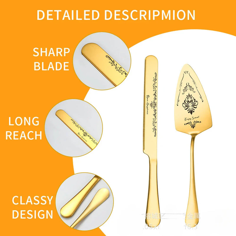 Axya Stainless Steel Bread Knife & Cake Shovel Set for Parties, Weddings