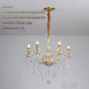 Axyaa Gold Crystal Chandelier: Vintage Industrial Style for Living & Dining Room