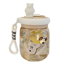 Axyaa Kawaii Jumbo Boba Water Bottle With Straw - Large Capacity Cute Stirring Cup