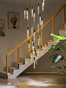 Axyaa Spiral Crystal Chandelier for Modern Villa Living Room