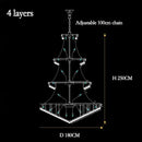 Axyaa Brass Gold Silver Crystal Chandelier Pendant Dimmable Ceilings Lustre