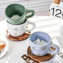 Axyaa 3D Cute Animal Snail Flower Ceramic Coffee Mug - Lovely Gift for Besties