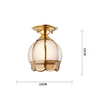 Axyaa Vintage Glass LED Ceiling Lights for Living Room, American Copper Finish