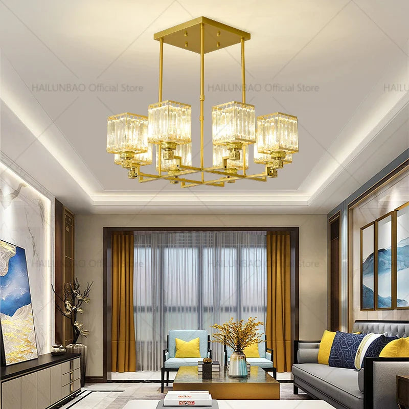 Axyaa Crystal Chandelier: Modern Elegance for Home, Restaurant, and Bedroom