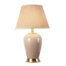 Axyaa Ceramic Table Lamp with Fabric Lampshade for Home Decor