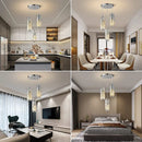 Axyaa Gold Crystal Pendant Chandelier for Dining Room & Kitchen Island
