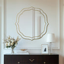 Axyaa Golden Rim Flower Accent Mirror for Modern Decor - Large Wall Mirror
